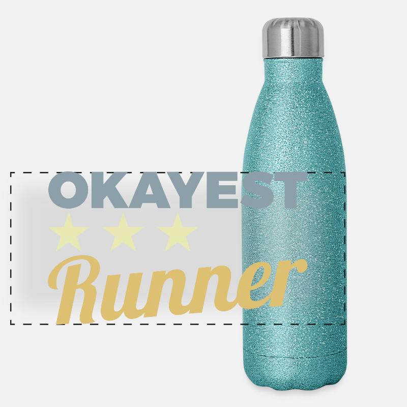 Okayest Runner Panorama Glitzer Isolierflasche 500 ml