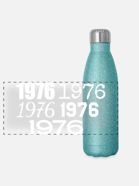 1976 - Panoramic Glitter Thermal Bottle 500 ml - blue glitter - Front