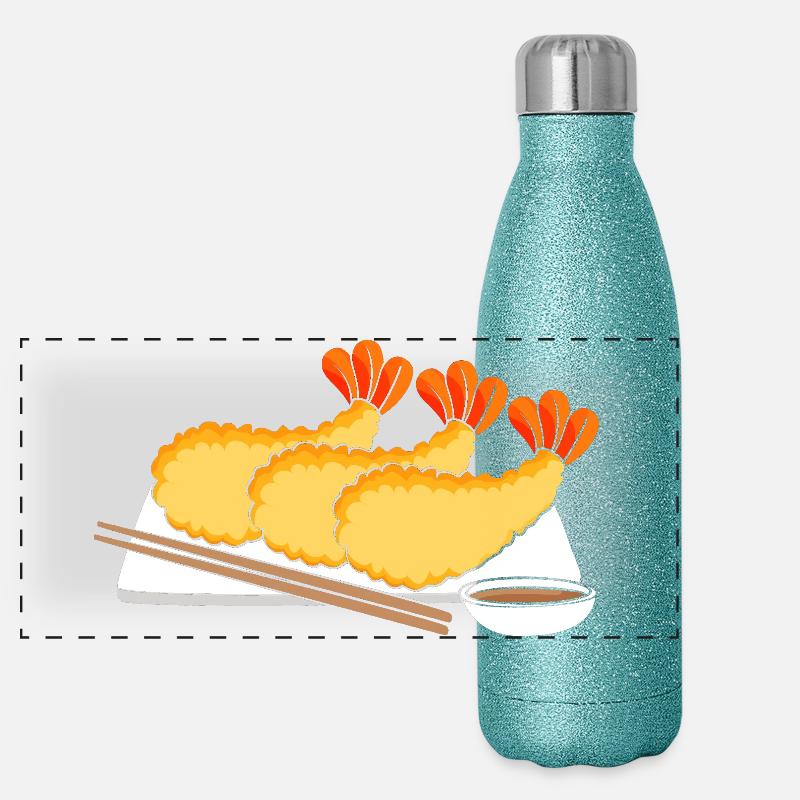 Krabbe Languste Meeresfrüchte Shrimp Panorama Glitzer Isolierflasche 500 ml