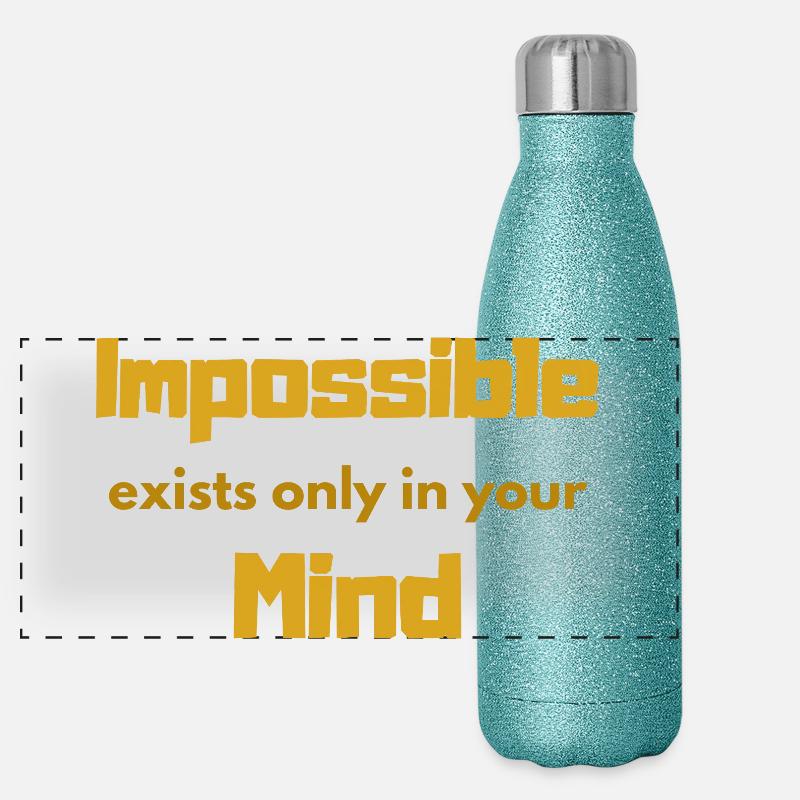 Unmögliche Denkweise Typografie Panorama Glitzer Isolierflasche 500 ml