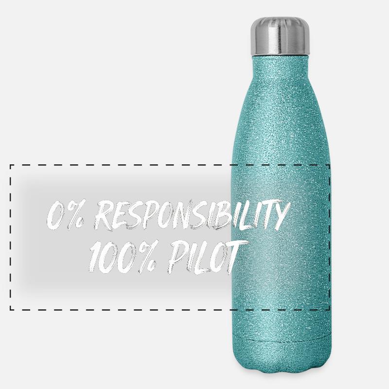 0% Responsibility 100% Pilot Panoramic Glitter Thermal Bottle 500 ml