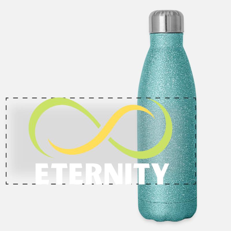 Ewigkeits-Infinity-Band-Emblem Panorama Glitzer Isolierflasche 500 ml