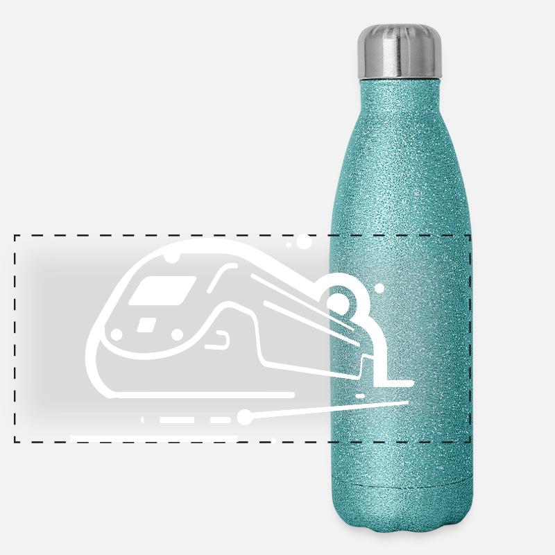 Train de dessin animé Gourde isotherme panoramique pailletée 500 ml