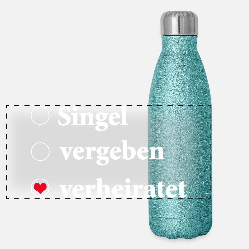 Sélection du statut de la relation Célibataire - Coeur marié Gourde isotherme panoramique pailletée 500 ml