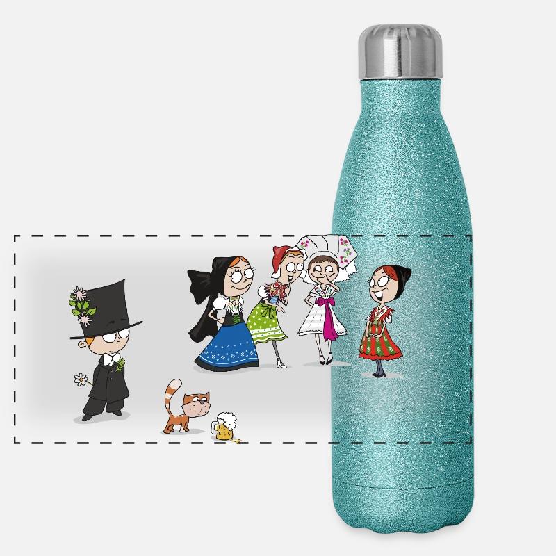 COMIC KWAS Panorama Glitzer Isolierflasche 500 ml