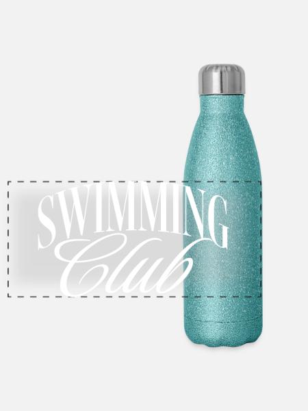 Swimming Club - Panorama Glitzer Isolierflasche 500 ml - Blau Glitzer