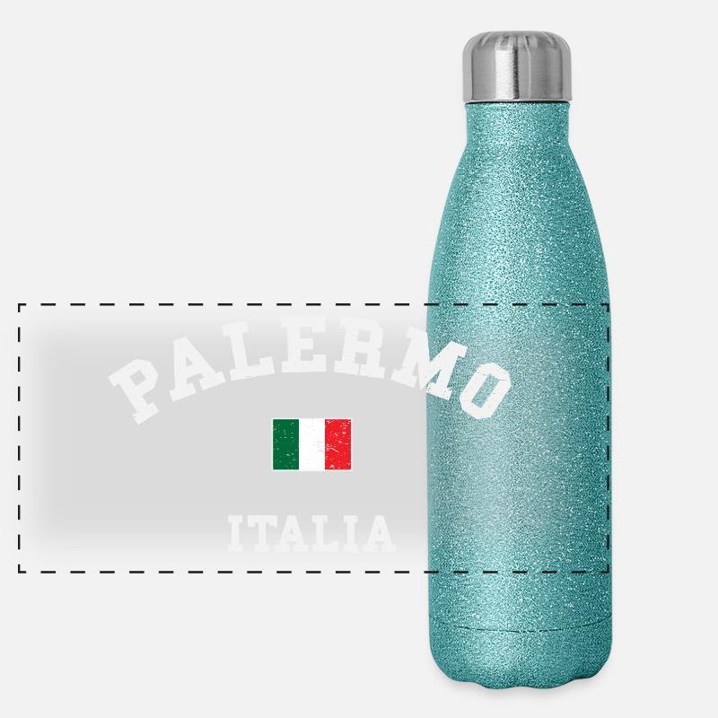 Palermo Sicily Panoramic Glitter Thermal Bottle 500 ml