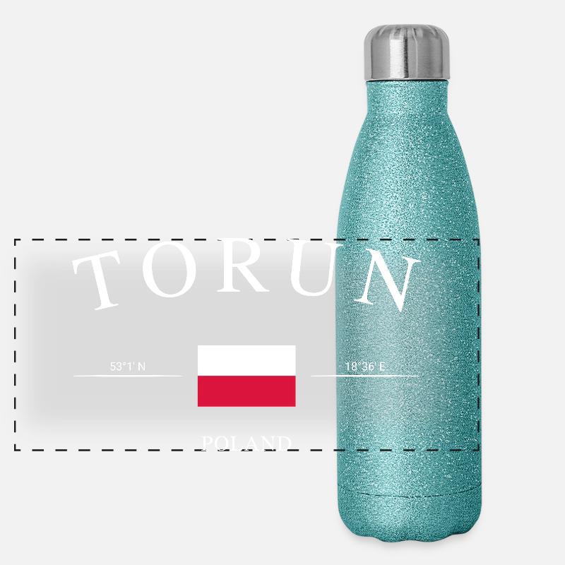 Toruń Polen – Urlaub Souvenir & Geschenk Panorama Glitzer Isolierflasche 500 ml
