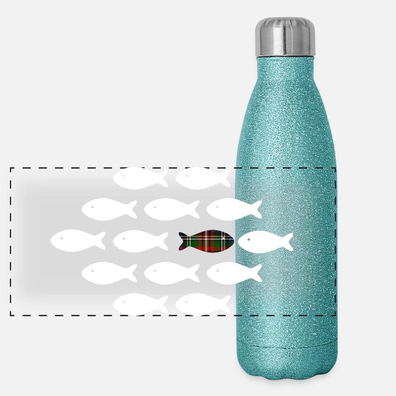 Poisson plaid unique Gourde isotherme panoramique pailletée 500 ml