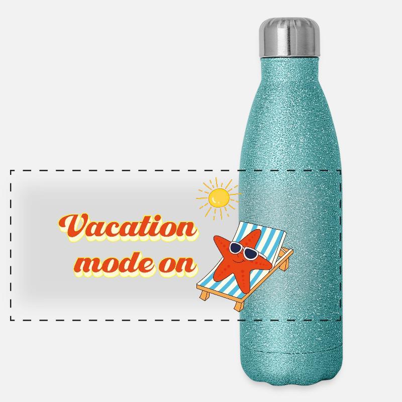 Mode vacances activé – Déclaration des vacances d’été Gourde isotherme panoramique pailletée 500 ml