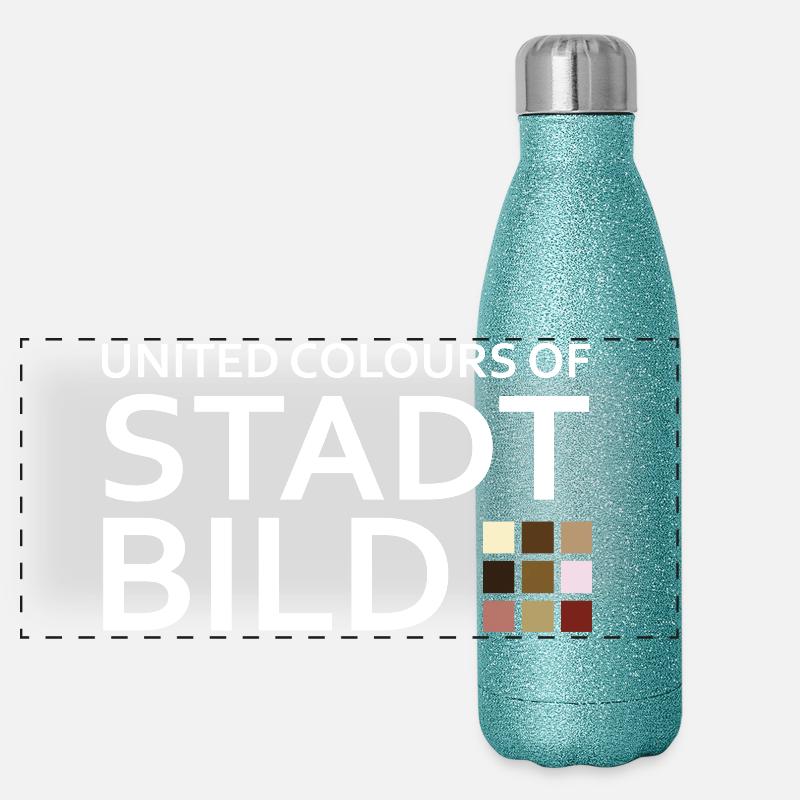 Stadtbild Panorama Glitzer Isolierflasche 500 ml