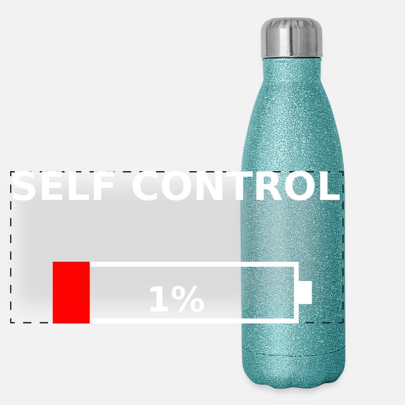 SELF CONTROL - 1 % Batterie faible Gourde isotherme panoramique pailletée 500 ml