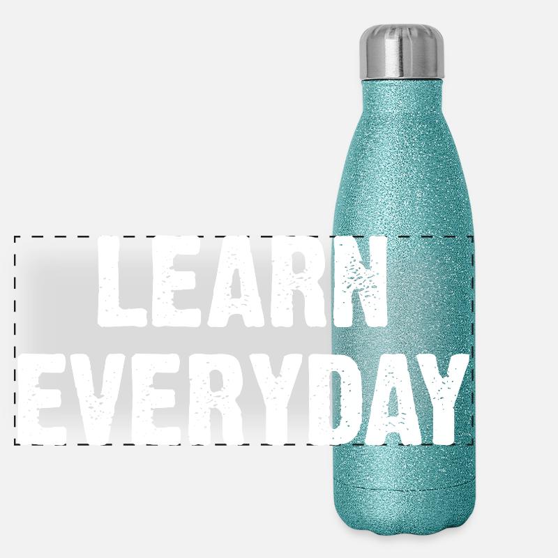 Learn Everyday Bold Typography Panorama Glitzer Isolierflasche 500 ml