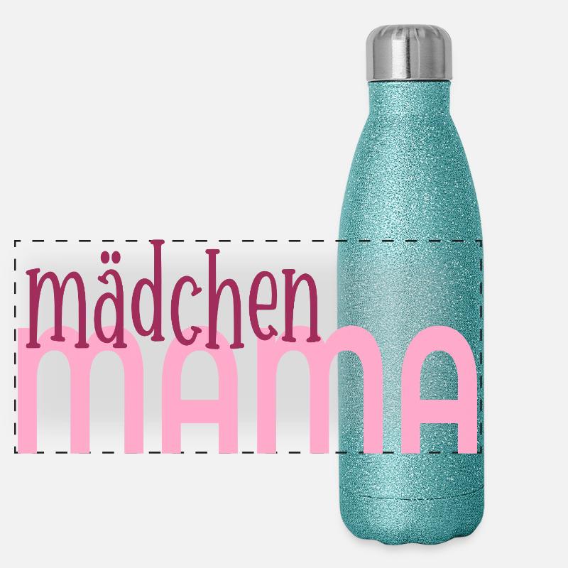 Mädchen Mama Muttertag Panorama Glitzer Isolierflasche 500 ml