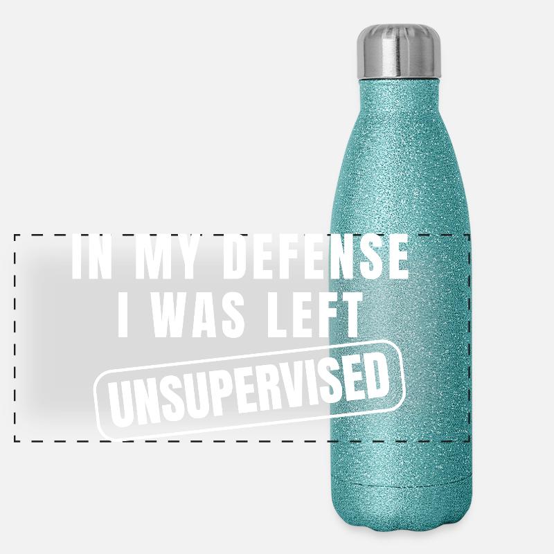 Left Unsupervised Defense Funny Panoramic Glitter Thermal Bottle 500 ml