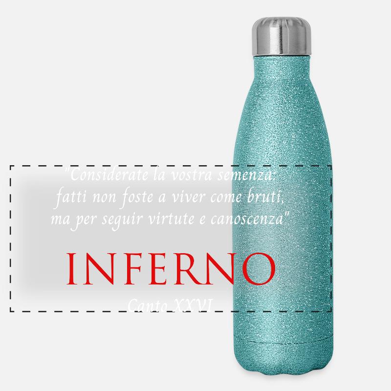 Inferno Canto XXVI Divine Commedy Considerate - Panoramic Glitter Thermal Bottle 500 ml - blue glitter