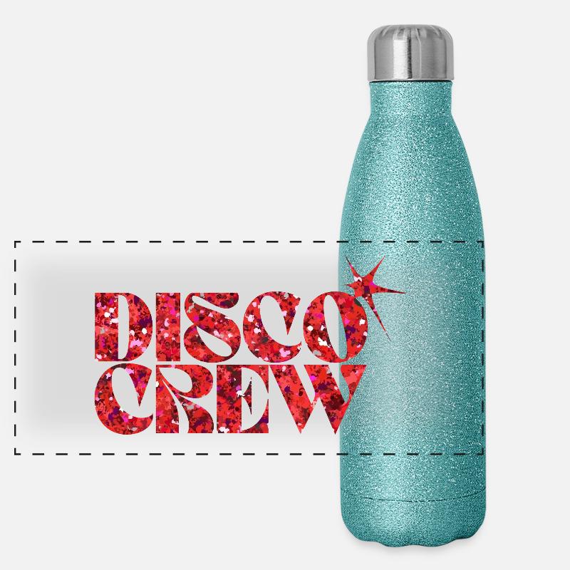 Disco Crew Roter Neon-Spritzer Panorama Glitzer Isolierflasche 500 ml