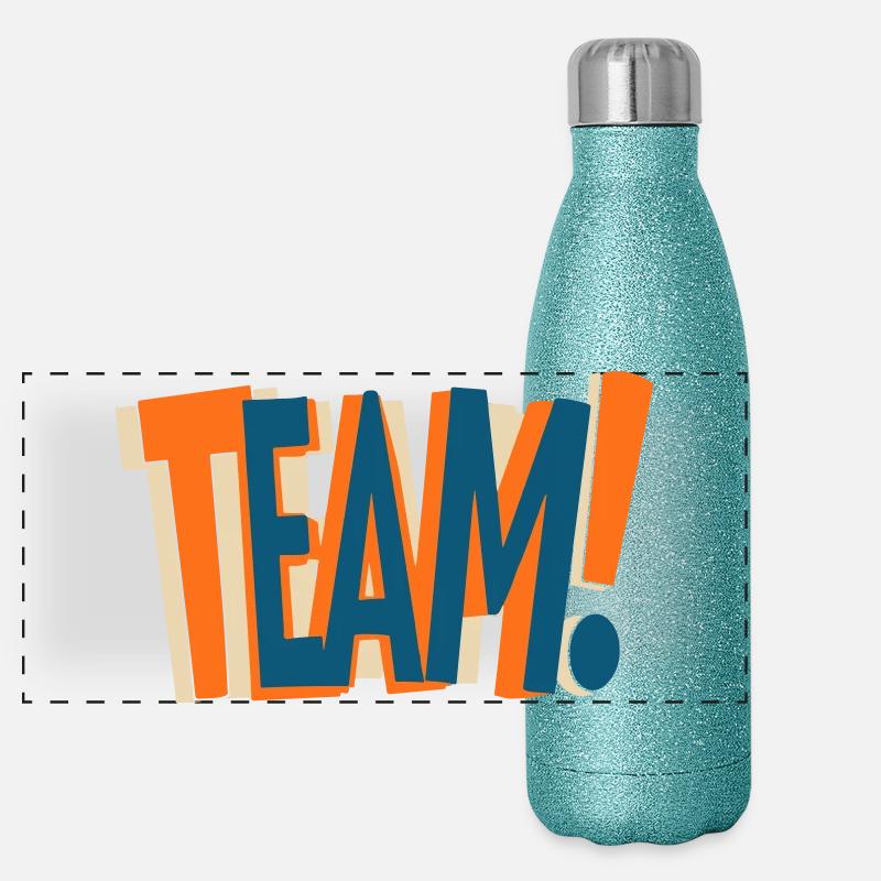 Team Text Design Panoramic Glitter Thermal Bottle 500 ml