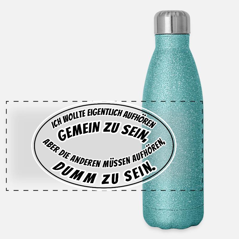 gemein und dumm Panorama Glitzer Isolierflasche 500 ml