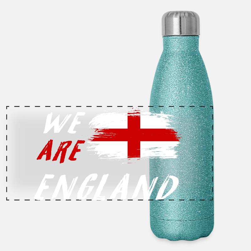 Wir sind England Flaggen Design Panorama Glitzer Isolierflasche 500 ml