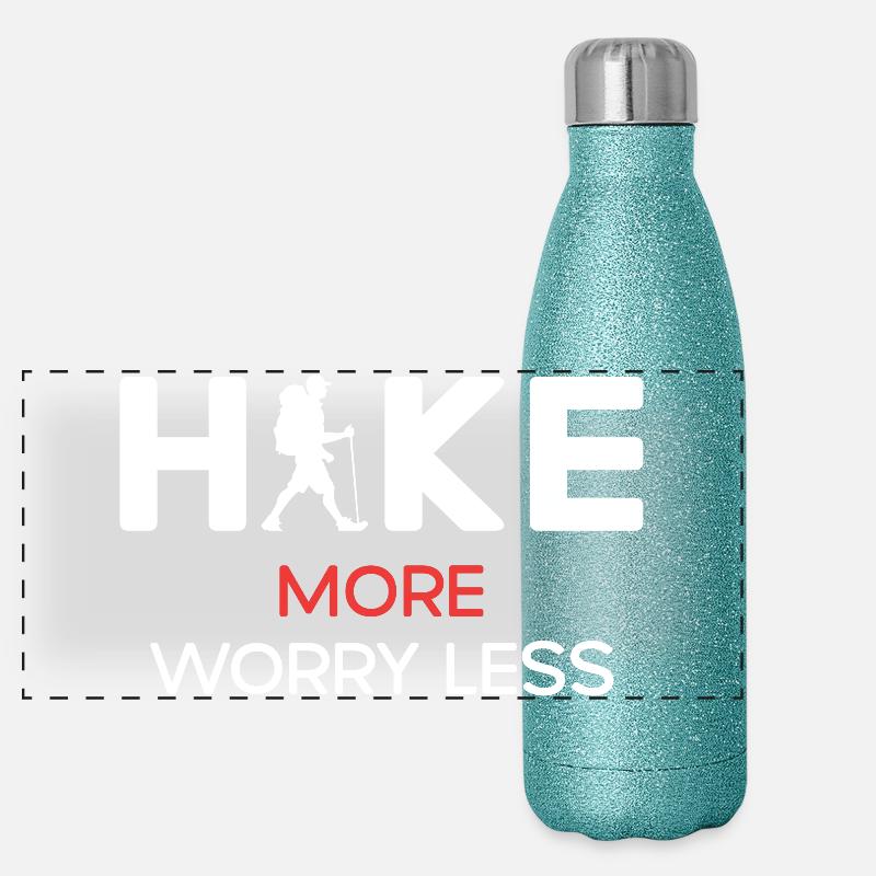 Randonnée plus soucieuse moins - cadeau de randonnée Gourde isotherme panoramique pailletée 500 ml