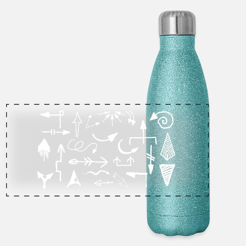 Pfeile Pfeilen Pfeile Panorama Glitzer Isolierflasche 500 ml