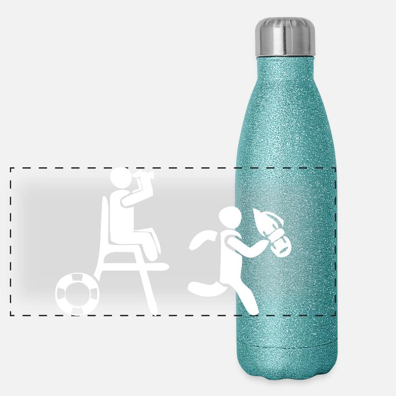 Rettungsschwimmer Panorama Glitzer Isolierflasche 500 ml