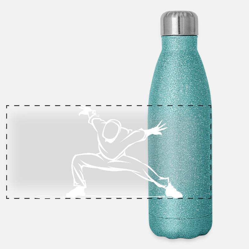 Breakdancer Drawing Panoramic Glitter Thermal Bottle 500 ml