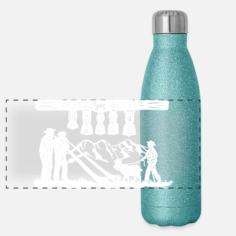 Glockenklang_white Panorama Glitzer Isolierflasche 500 ml