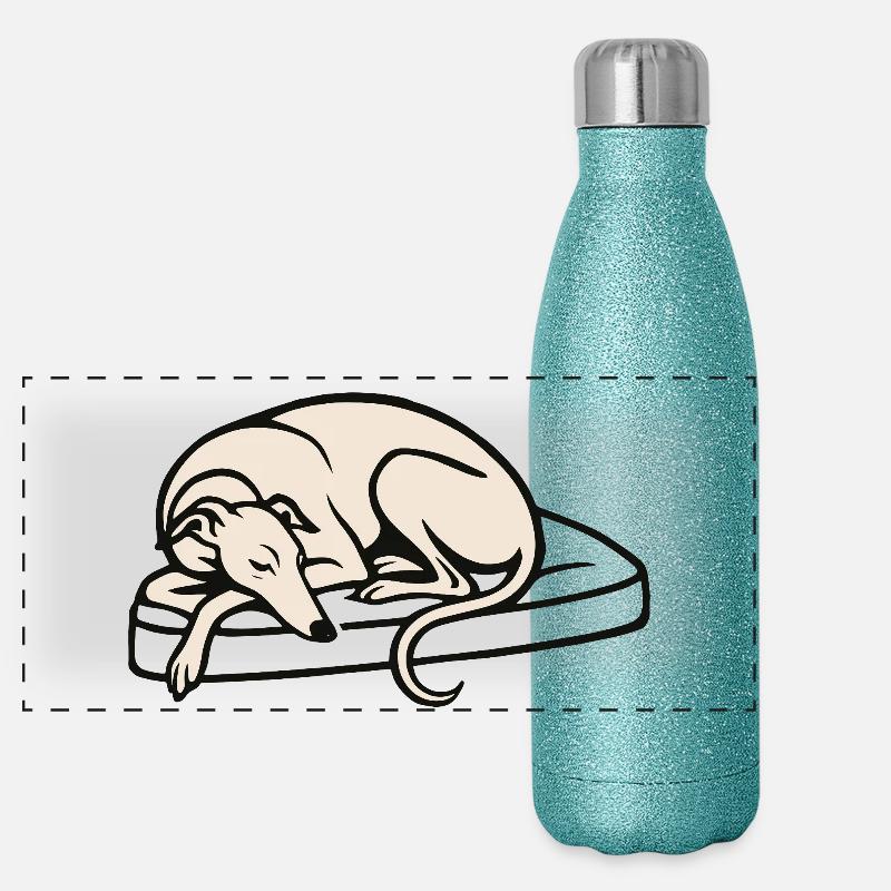 Galgo sleeping Panoramic Glitter Thermal Bottle 500 ml