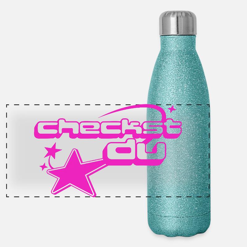 Neon Checkout Star Panoramic Glitter Thermal Bottle 500 ml