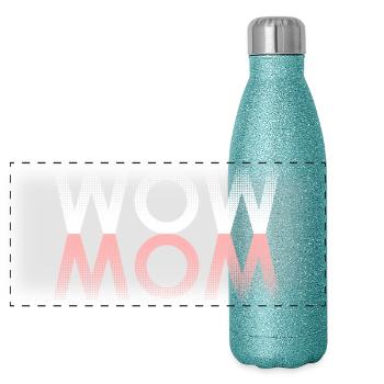 WOW MOM - Panorama Glitzer Isolierflasche 500 ml - Blau Glitzer - Vorne