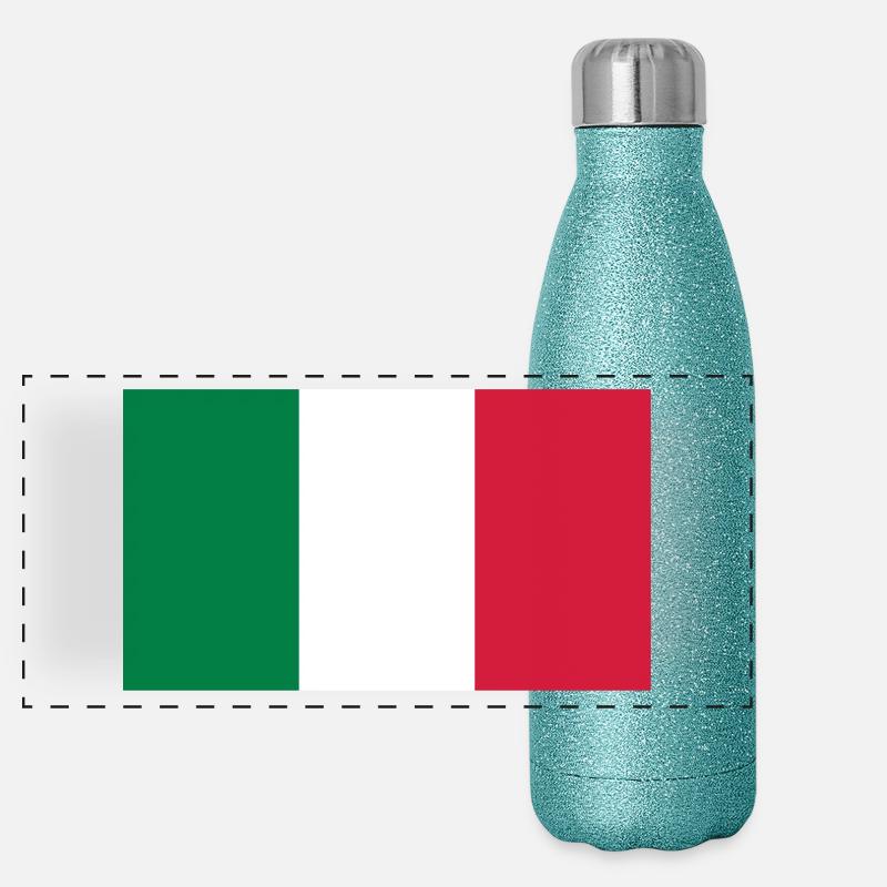 Nationalflagge von Mexiko Panorama Glitzer Isolierflasche 500 ml