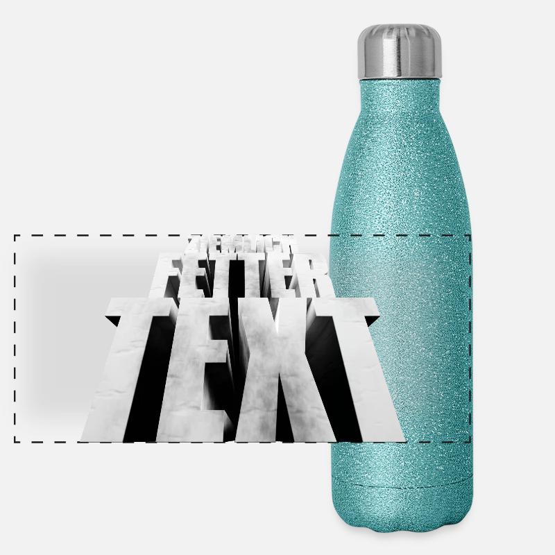 Texte assez gras Gourde isotherme panoramique pailletée 500 ml
