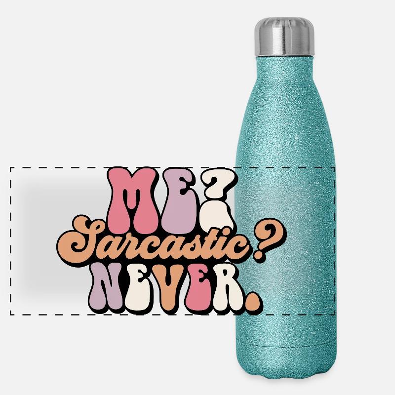 Harmloses Sarkasmus-Textdesign Panorama Glitzer Isolierflasche 500 ml