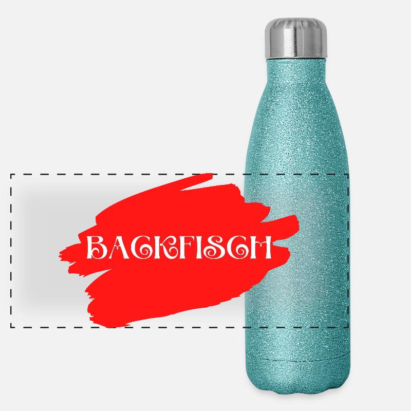 Backfisch - Wortschätze - vergessene Wörter Panorama Glitzer Isolierflasche 500 ml