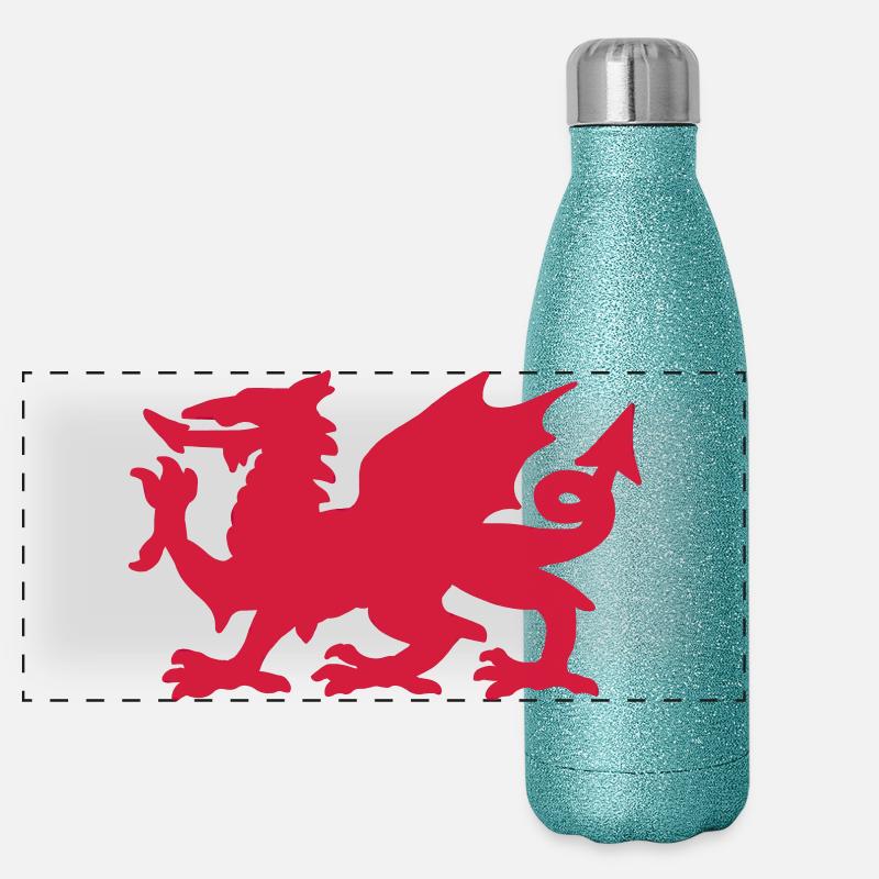 Welsh Dragon Panoramic Glitter Thermal Bottle 500 ml