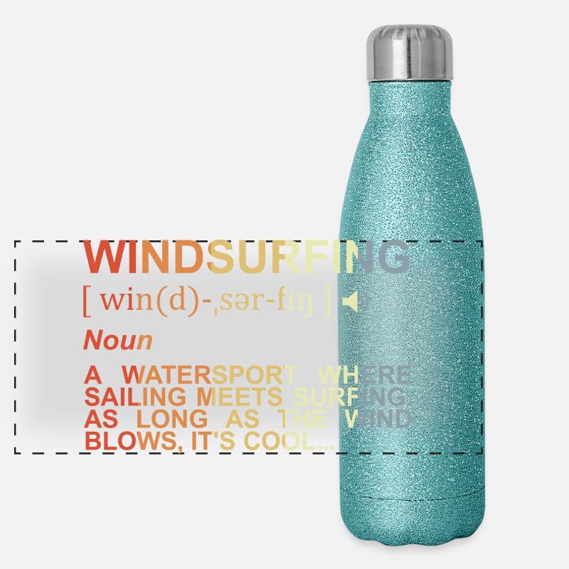 Windsurfen Bedeutung Panorama Glitzer Isolierflasche 500 ml