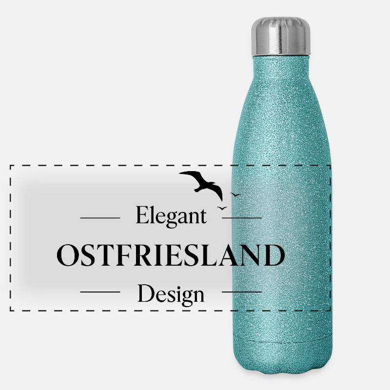 Ostfriesland Panorama Glitzer Isolierflasche 500 ml