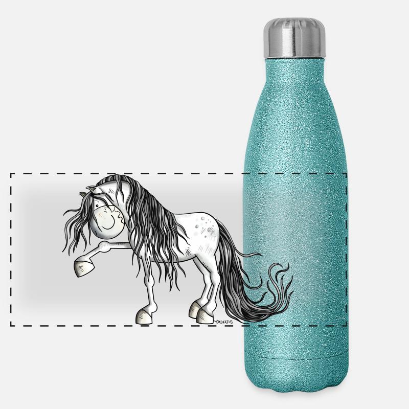 Lustiger Andalusier Panorama Glitzer Isolierflasche 500 ml
