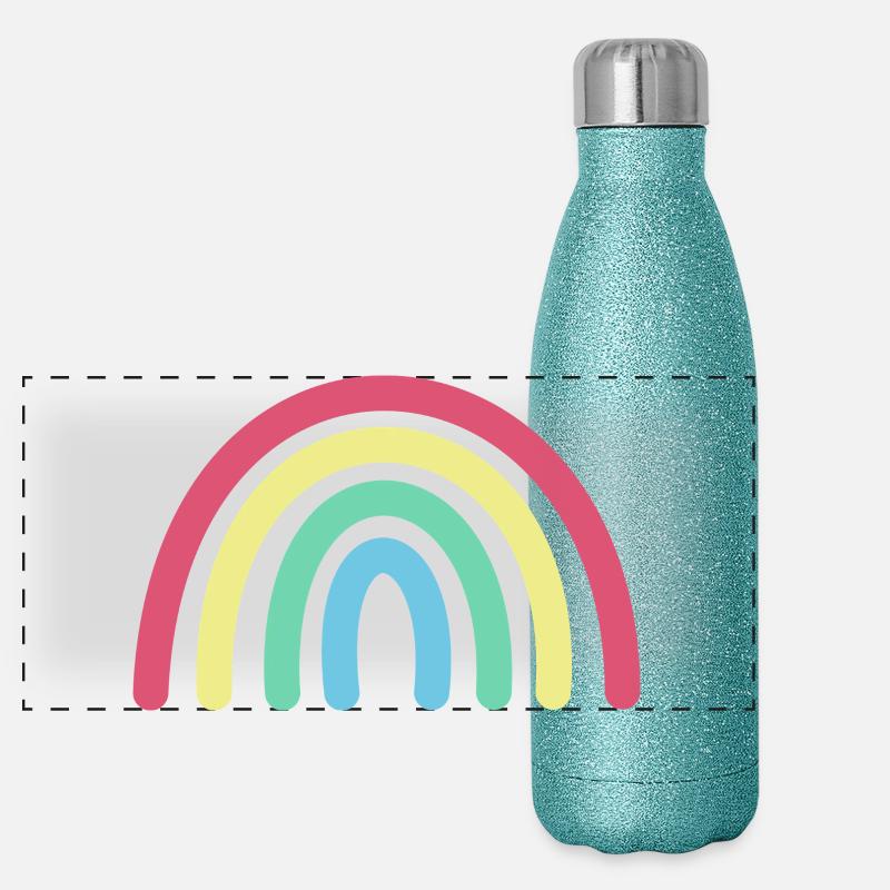 Arc-en-ciel Gourde isotherme panoramique pailletée 500 ml