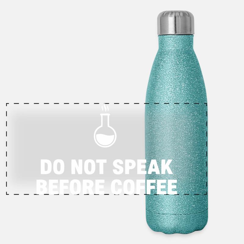 Do Not Speak Before Coffee Panorama Glitzer Isolierflasche 500 ml