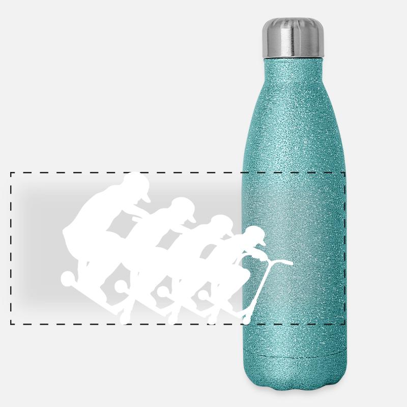 Racing Cyclists Pack Silhouette Panorama Glitzer Isolierflasche 500 ml