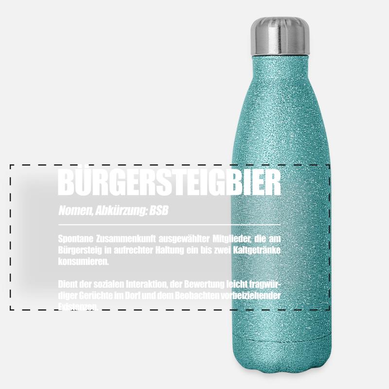 Bürgersteigbier Ortskontrollfahrt OKF Panorama Glitzer Isolierflasche 500 ml