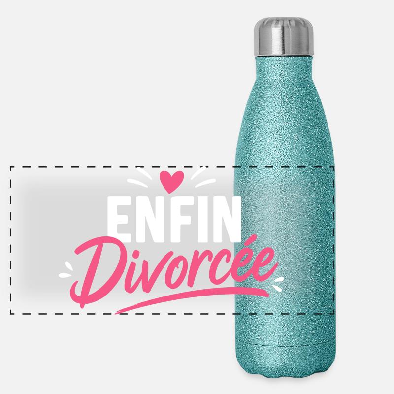 Enfin Divorcée  Gourde isotherme panoramique pailletée 500 ml