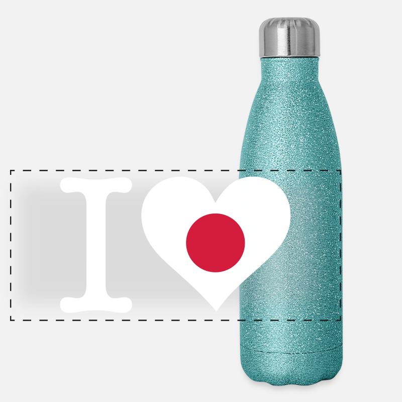 Ich liebe Japan Panorama Glitzer Isolierflasche 500 ml