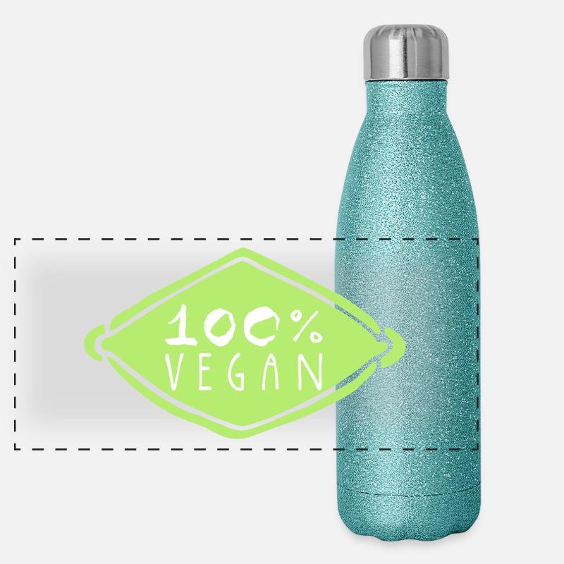 100 pour cent végétalien Gourde isotherme panoramique pailletée 500 ml