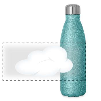 soleil arc-en-ciel nuages soleil météo cloud13 - Gourde isotherme panoramique pailletée 500 ml - paillettes bleues - Devant