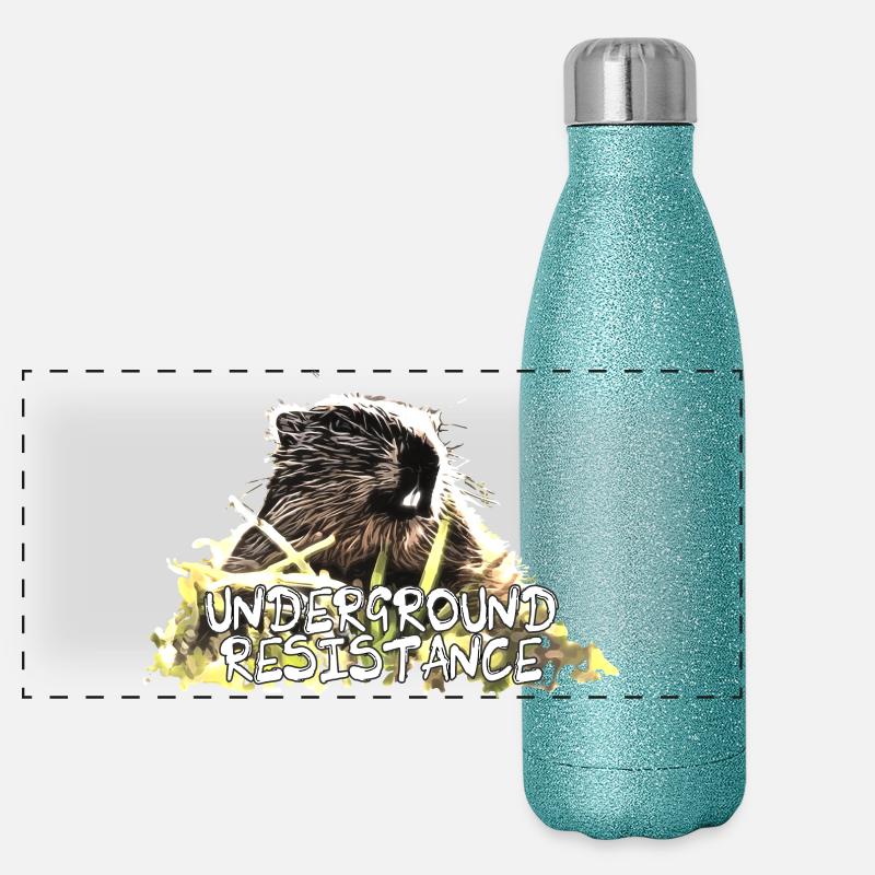 Marmotte culte - Résistance souterraine Gourde isotherme panoramique pailletée 500 ml