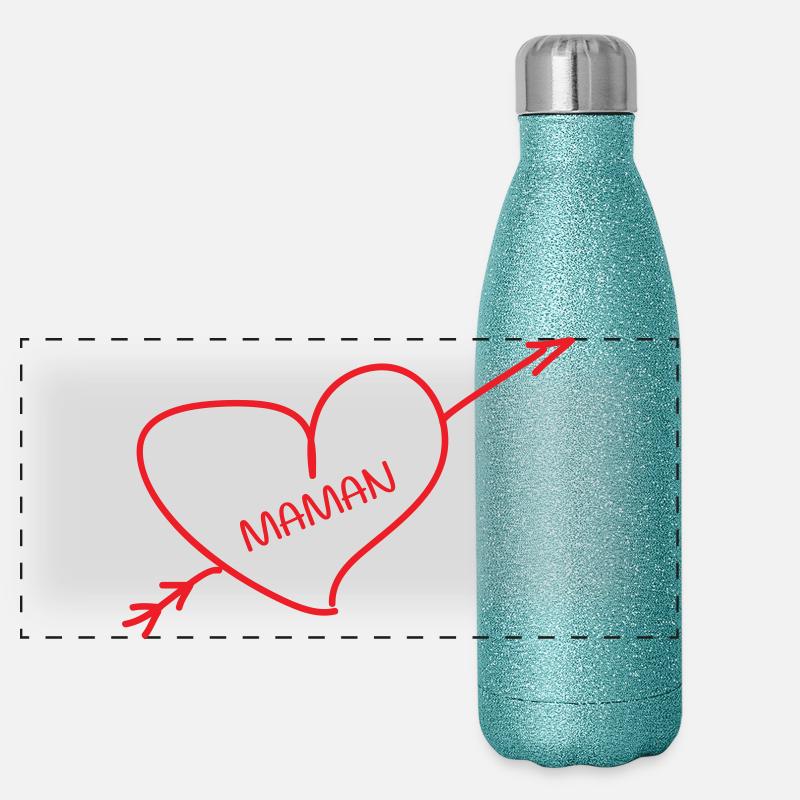 Mama, ich liebe dich - Muttertag Panorama Glitzer Isolierflasche 500 ml